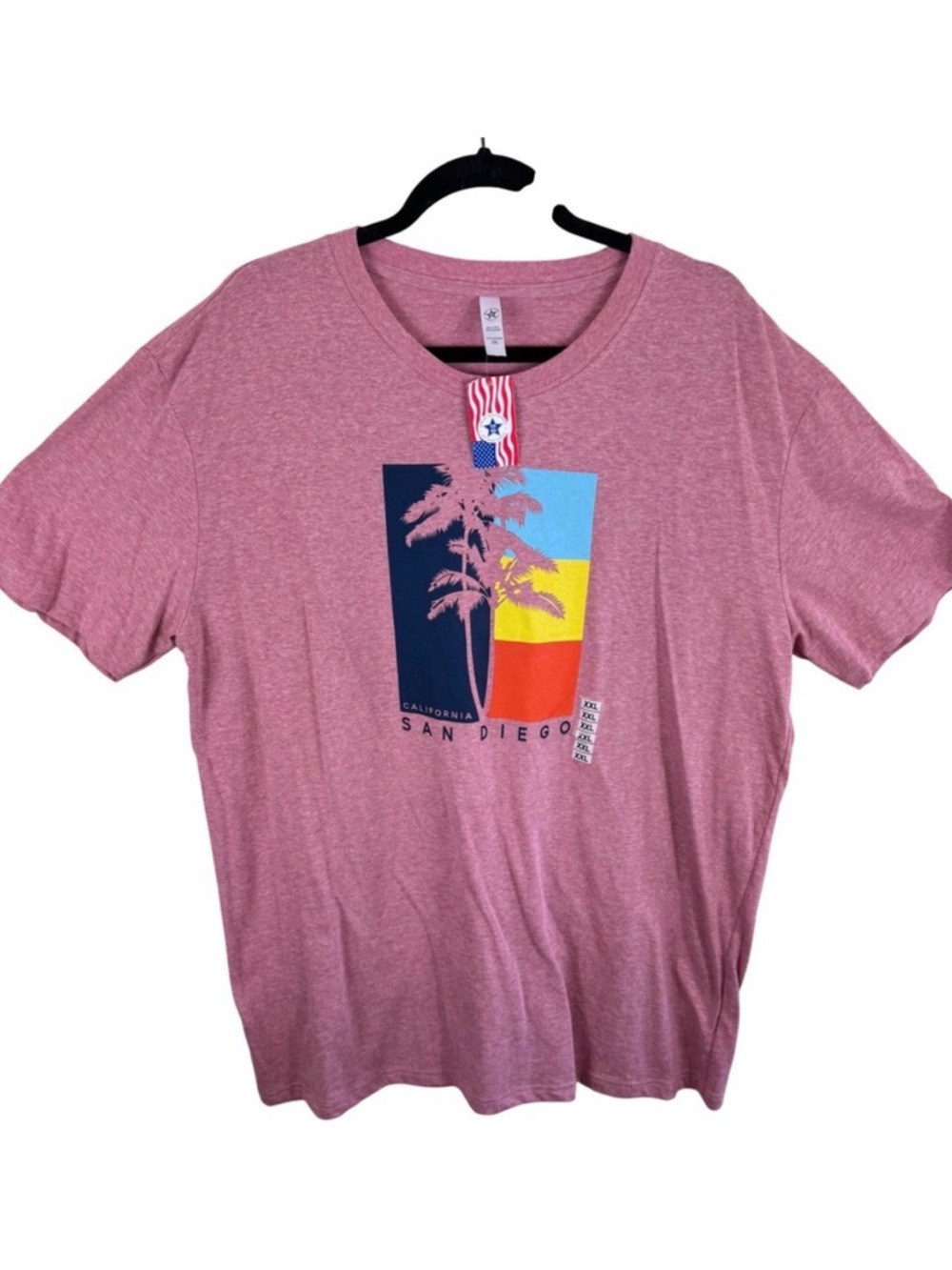 Great Souvenirs San Diego NWT Mens XXL T-Shirt California Palm Tree Heather Pink